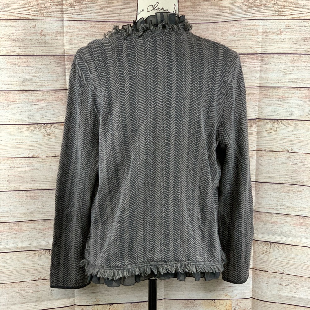 Dana Buchman Open Front Cardigan Silky Ribbon - Picture 2 of 4